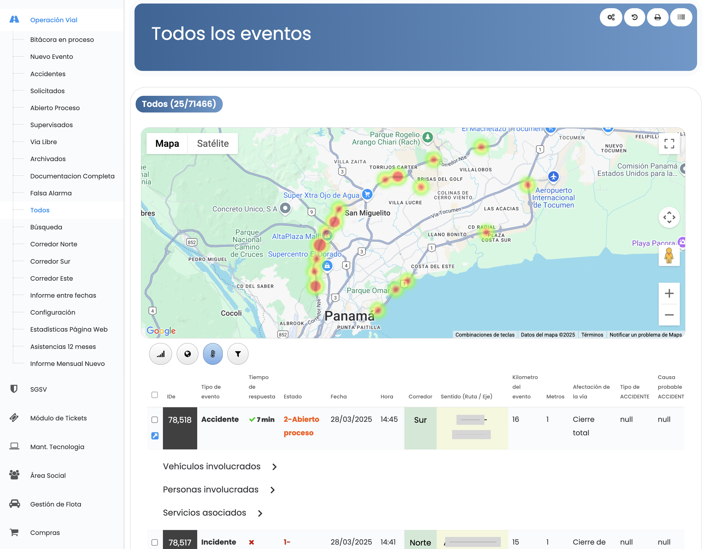 GALGO control screen