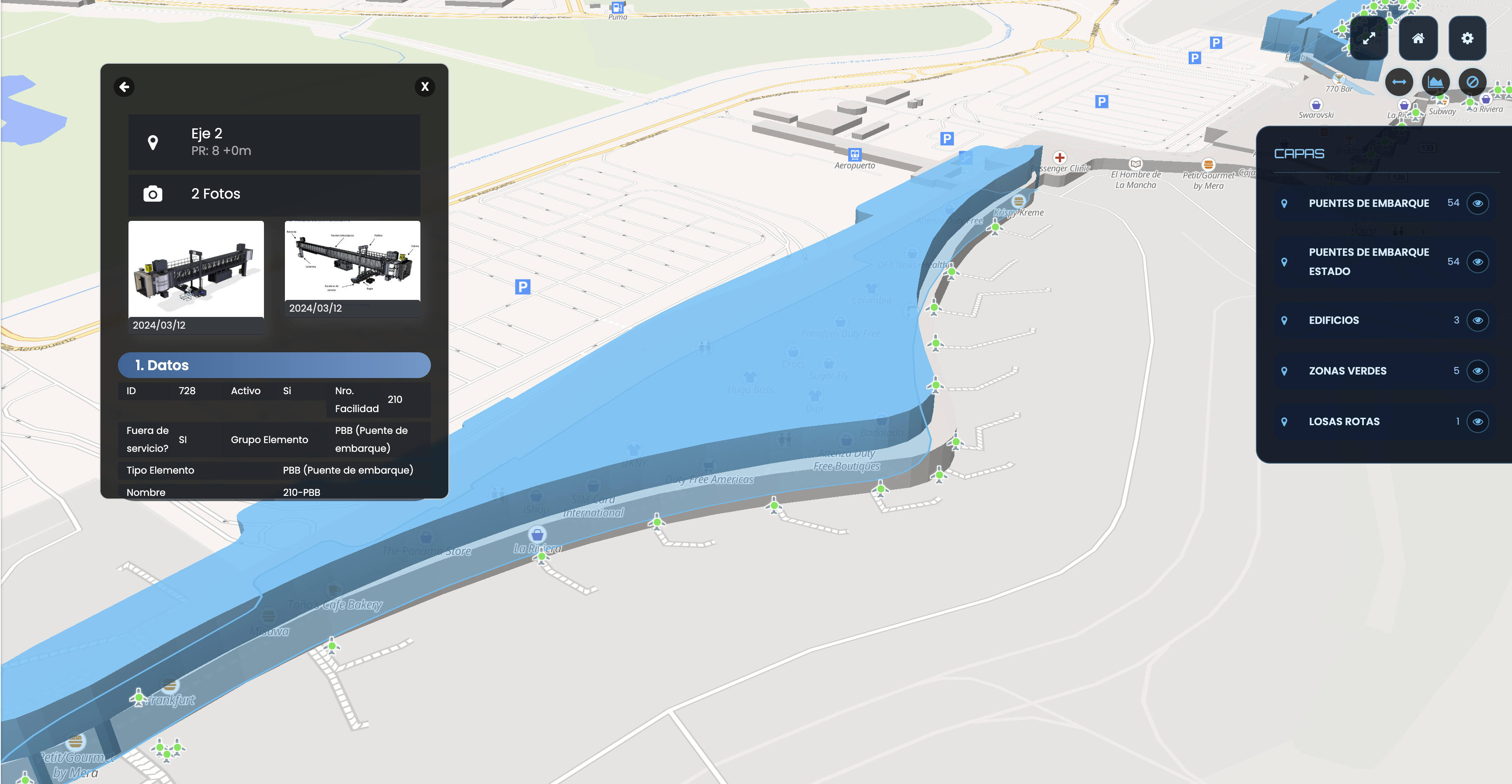 Galgo GIS and maintenance screens